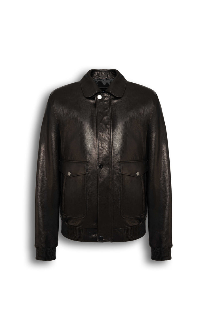 Alden Leather Bomber Jacket – Black