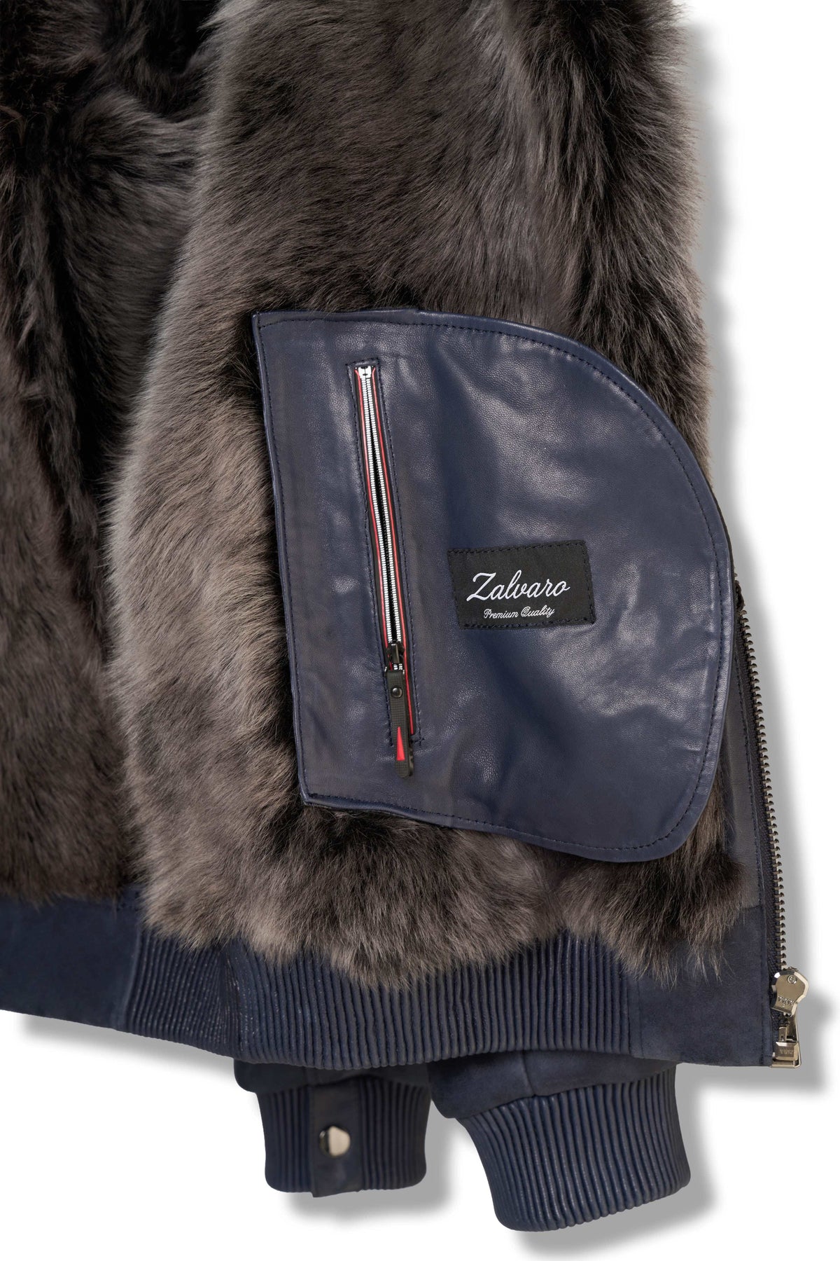Handcrafted Zalvaro Arctic Hooded Shearling Bomber jacket with premium leather and Merino shearling lining