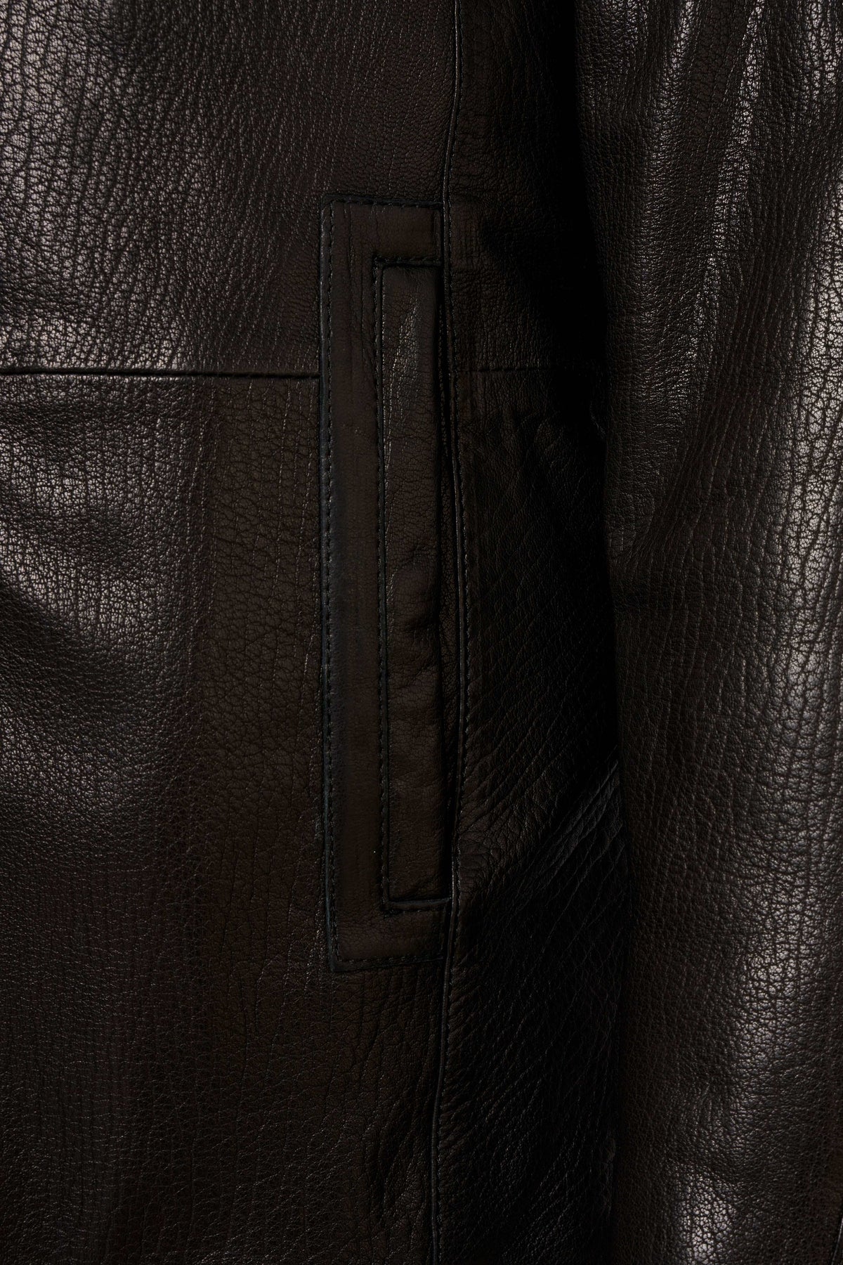 Aspen Hooded Shearling Leather Jacket in espresso brown with hood and shearling lining