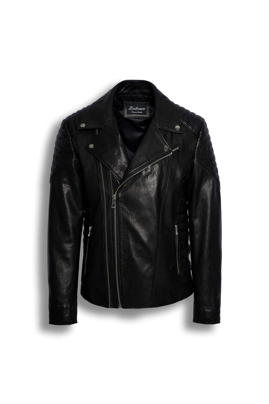 Zalvaro Atlas Black Biker Leather Jacket
