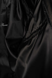 Black Premium Shearling leather jacket with refined leather pockets and modern tailoring