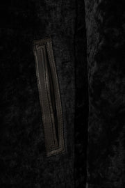 Black Premium Shearling leather jacket with leather pocket detailing