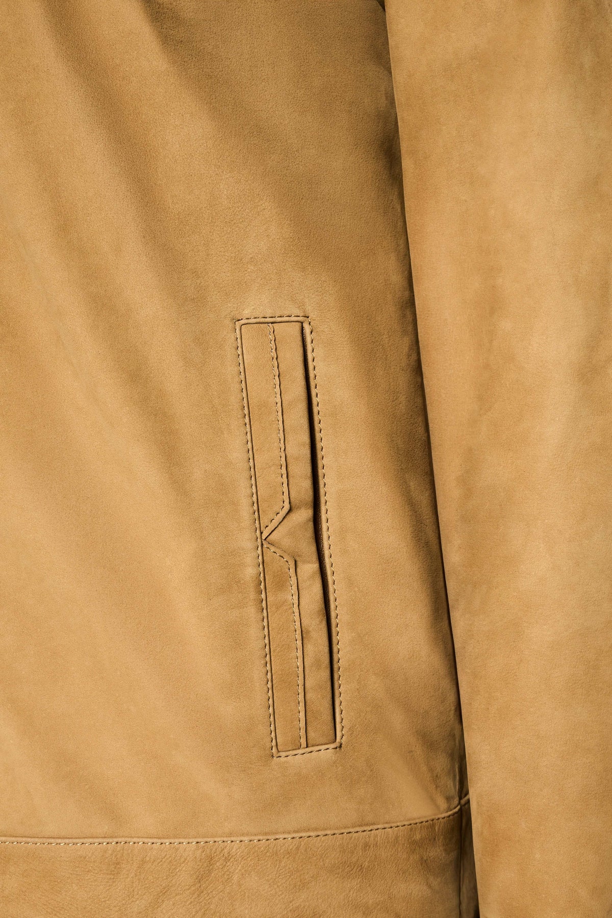 Men's Falcon Nubuck Racer Jacket in premium soft leather with minimalist design