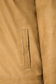 Men's Falcon Nubuck Racer Jacket in premium soft leather with minimalist design