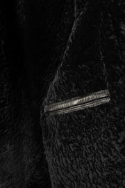 Black Heritage Shearling Leather Jacket with genuine leather and luxurious shearling interior