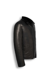 Black Heritage Shearling Leather Jacket with genuine leather and luxurious interior