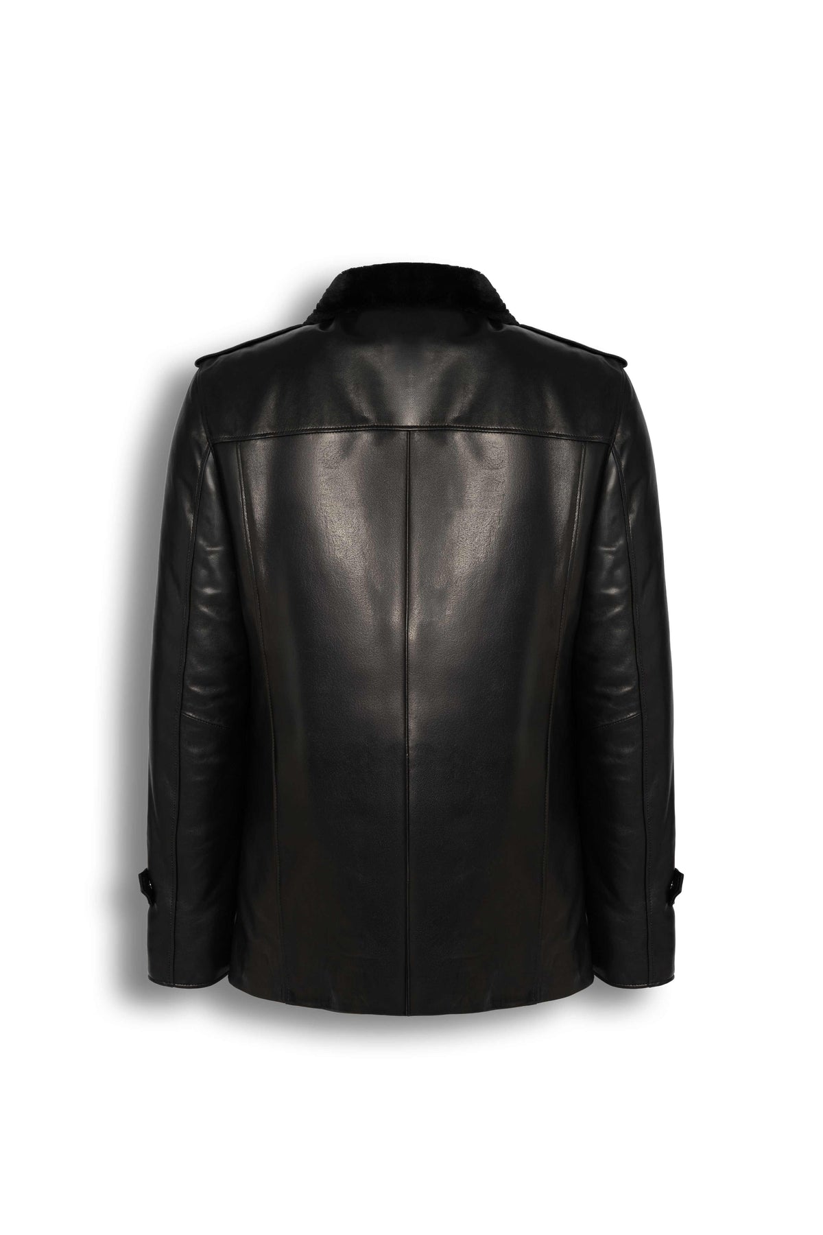 Hunter Field Leather Jacket black shearling lined premium leather luxury field jacket
