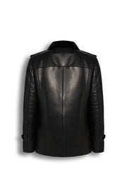 Hunter Field Leather Jacket black shearling lined premium leather luxury field jacket