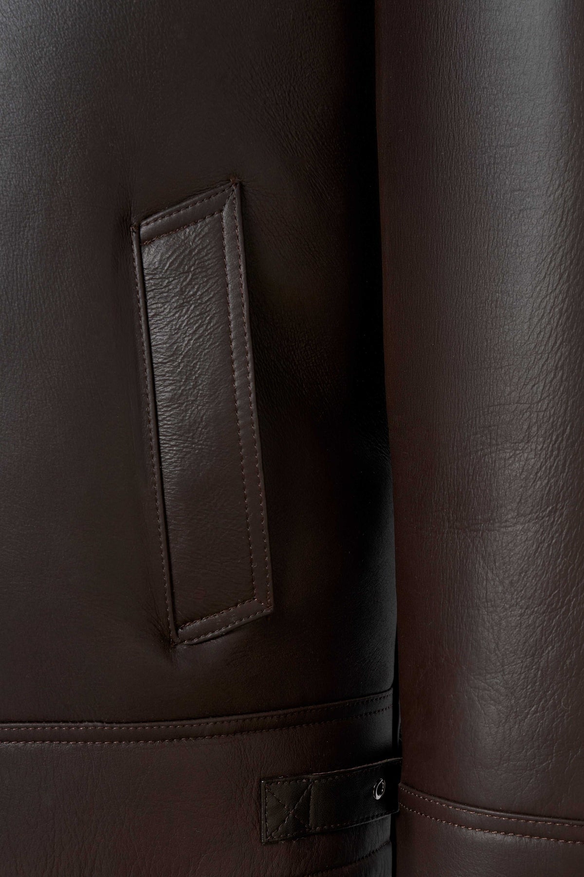 Dark Brown Genuine Shearling Leather Aviator Jacket with natural shearling lining